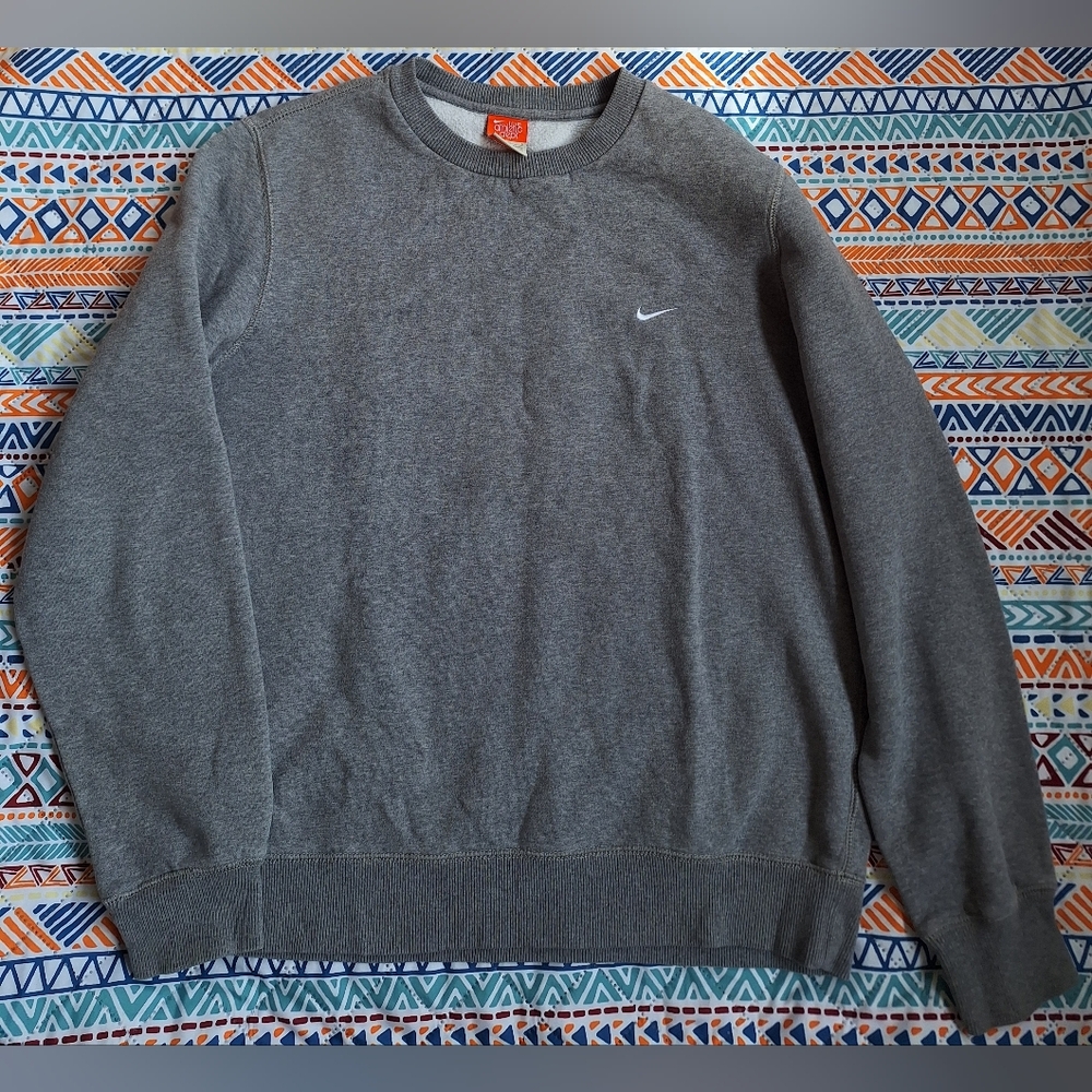 Vintage Nike Athletic Dept Grey Mini Swoosh Sweatshirt Men's L Crewneck Pullover